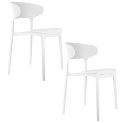 LEITMOTIV Lot de 2 chaises design Fain - Blanc