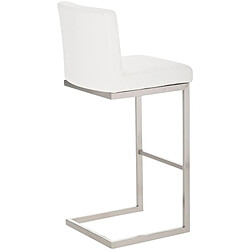 Acheter Decoshop26 Tabouret de bar x1 design moderne support en acier inoxydable assise en PVC blanc 10_0005318