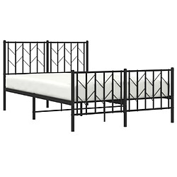 Avis Maison Chic Cadre/structure de lit métal et tête de lit + pied de lit pour adulte - Lit Moderne Chambre noir 120x190 cm -MN75349