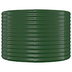 Avis vidaXL Lit surélevé de jardin Acier enduit de poudre 396x100x68cm Vert