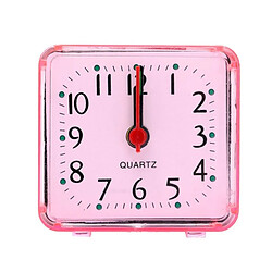 Wewoo Horloge murale Carré Réveil Transparent Etui Compact Numérique Mini Chambre À Coucher Bureau De Chevet Électronique Rose 