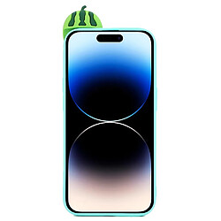 Coque en silicone Motif de dessin animé en 3D, anti-rayures pour votre iPhone 14 Pro - pastèque