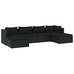 Maison Chic Salon de jardin 6 pcs + coussins - Mobilier/Meubles de jardin - Table et chaises d'extérieur Résine tressée Noir -MN59826