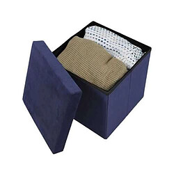 Urban Living Pouf de rangement pliable Kube en velours côtelé - Bleu