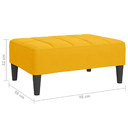 vidaXL Repose-pied Jaune 78x56x32 cm Velours pas cher