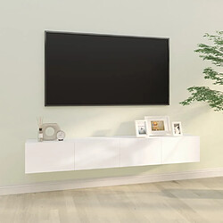 vidaXL Meubles TV muraux 2 pcs blanc 100x30x30 cm bois d'ingénierie