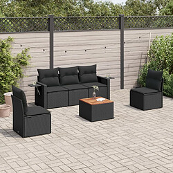 Maison Chic Salon de jardin 6 pcs avec coussins | Ensemble de Table et chaises | Mobilier d'Extérieur noir résine tressée -GKD20972