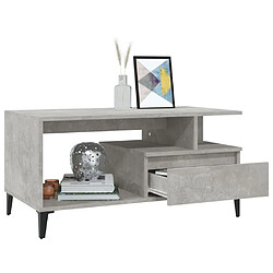 Avis vidaXL Table basse Gris béton 90x49x45 cm Bois d'ingénierie