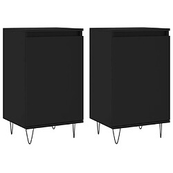 vidaXL Buffets 2 pcs noir 40x35x70 cm bois d’ingénierie