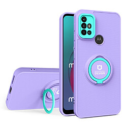 Coque en TPU antichoc avec béquille Violet/vert clair pour votre Motorola Moto G10/G20/G30