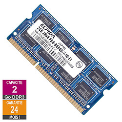 Barrette Mémoire 2Go RAM DDR3 Elpida EBJ21UE8BDS0-AE-F SO-DIMM PC3-8500 1066MHz 2Rx8 - Reconditionné