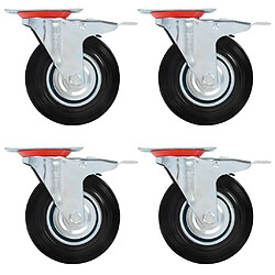 vidaXL Roulettes pivotantes avec double frein 4 pcs 125 mm