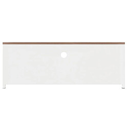 Acheter vidaXL Meuble TV Blanc 110x30x40 cm Fer et bois de sapin massif