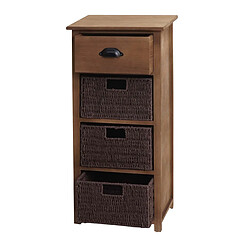 Decoshop26 Commode avec tiroir et 3 paniers de rangement 83x40x29 cm marron foncé 04_0006506