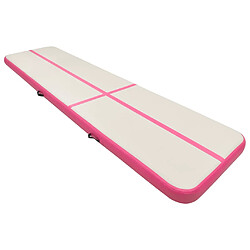 vidaXL Tapis gonflable de gymnastique avec pompe 600x100x15cm PVC Rose