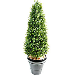 Pegane Plante artificielle haute gamme Spécial extérieur / Buis Topiaire coloris vert - Dim : H.130 x L.50 cm