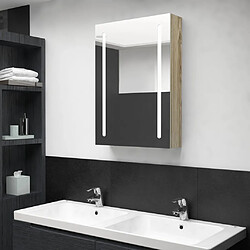 vidaXL Armoire de salle de bain à miroir LED Chêne 50x13x70 cm