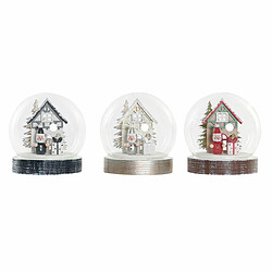 Décorations de Noël DKD Home Decor Bois Verre Père Noël (3 pcs) (10 x 10 x 11 cm)