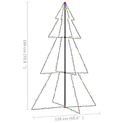 vidaXL Arbre de Noël cône 240 LED d'intérieur/d'extérieur 118x180 cm pas cher