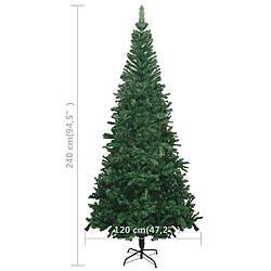 vidaXL Arbre de Noël artificiel pré-éclairé et boules L 240 cm vert pas cher