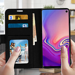 Avis Avizar Housse Samsung Galaxy S10 Étui Portefeuille Rangements Cartes Support Noir