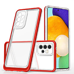 Ozzzo coque transparente 3 en 1 pour samsung galaxy a13 5g frame gel cover rouge