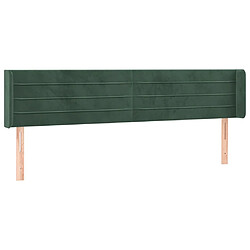 vidaXL Tête de lit avec oreilles Vert foncé 203x16x78/88 cm Velours