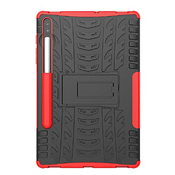 Coque en TPU hybride anti-goutte de style cool avec béquille rouge pour votre Samsung Galaxy Tab S6 T860 T865