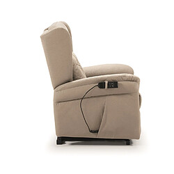 Acheter Pegane Fauteuil relax électrique releveur en tissu waterproof couleur Beige - Longueur 73 x Profondeur 90 x Hauteur 110 cm