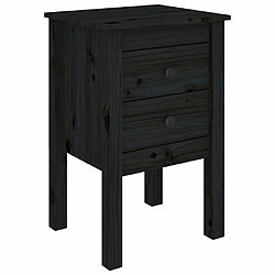 Maison Chic Table de chevet,Table de nuit,Table d'appoint pour salon Noir 40x35x61,5 cm Bois de pin massif -MN68070