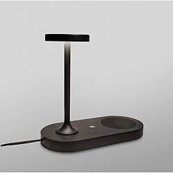 Inspired Lampe de table Ceres avec chargeur à induction pour téléphone portable et chargeur USB, LED 6W, 3000K, 450lm, Noir, 3 ans de garantie