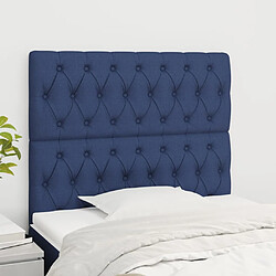 vidaXL Têtes de lit 2 pcs Bleu 90x7x78/88 cm Tissu