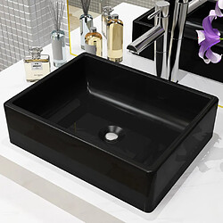 vidaXL Lavabo Céramique Rectangulaire Noir 41 x 30 x 12 cm