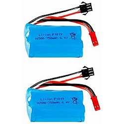 2pcs Batterie Lipo Rechargeable (6.4V 750mAh) pour Voiture pour A959-A A969-A A979-A K929-A RC Truck