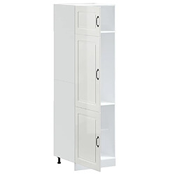 Avis vidaXL Armoire de cuisine Kalmar blanc brillant bois d'ingénierie