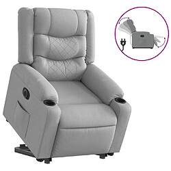 vidaXL Fauteuil inclinable électrique gris clair tissu