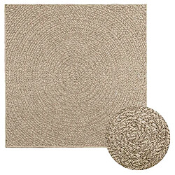 vidaXL Tapis ZIZUR beige 120x120 cm aspect de jute intérieur extérieur