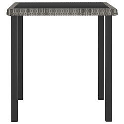 vidaXL Table à dîner de jardin Gris 70x70x73 cm Résine tressée