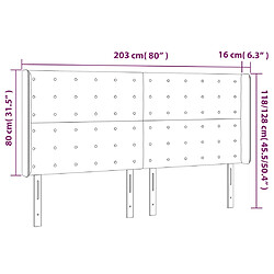 vidaXL Tête de lit à LED Bleu foncé 203x16x118/128 cm Velours pas cher