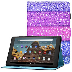 Etui en PU magnétique avec support, porte-cartes et porte-stylo pour votre Amazon Fire HD 10 (2015)/(2017)/(2019) - Sables mouvants colorés