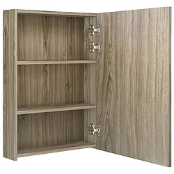 Maison Chic Armoire de salle de bain,Meuble de rangement,Meuble haut à miroir LED Chêne 50x13x70 cm -GKD580776 pas cher