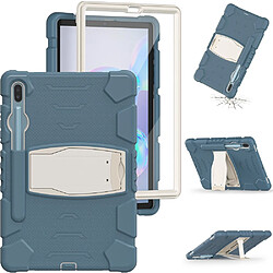 Coque en TPU + Silicone Résistant aux impacts souple avec béquille Bleuet pour votre Samsung Galaxy Tab S6 SM-T860 (Wi-Fi)/SM-T865 (LTE)/SM-T867