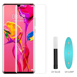 Wewoo Film de verre trempé plein écran de colle UV pleine courbe pour Huawei P30 Lite