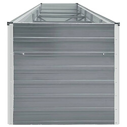 Avis vidaXL Lit surélevé de jardin Acier galvanisé 400x80x77 cm Gris