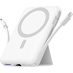 SANAG Batterie Externe Magnétique Compatible Avec Magsafe, 10000Mah Sans Fil Powerbank Charge Rapide Pd 22.5W Avec 2 Câble Et Support Et Affichage Led, Compatible Iphone 16/15/14/13/Pro/Pro /Plus