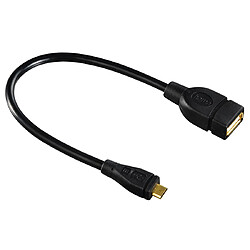 HAMA Câble adaptateur USB 2.0, OTG, mâle micro-B vers USB-A femelle, 15 cm, noir