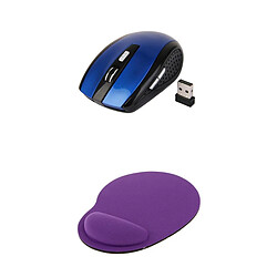 Souris Optique Sans Fil 2.4GHz 1600dpi Et Tapis De Souris Confort Repose Mou