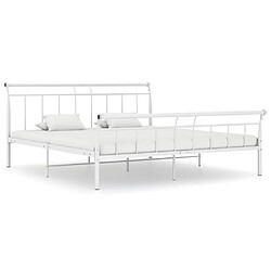 Maison Chic Lit adulte - Lit simple Cadre de lit,Structure du lit Contemporain Blanc Métal 160x200 cm -MN26280