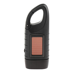 Manivelle Lampe De Poche D'urgence LED Solaire Survie Camping Randonnée Noir