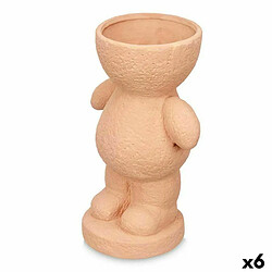 Gift Decor Figurine Décorative Orange Dolomite 16 x 25 x 12 cm (6 Unités) Vase 